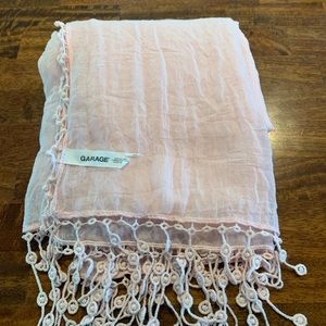 Garage brand Pink lightweight scarf with trim